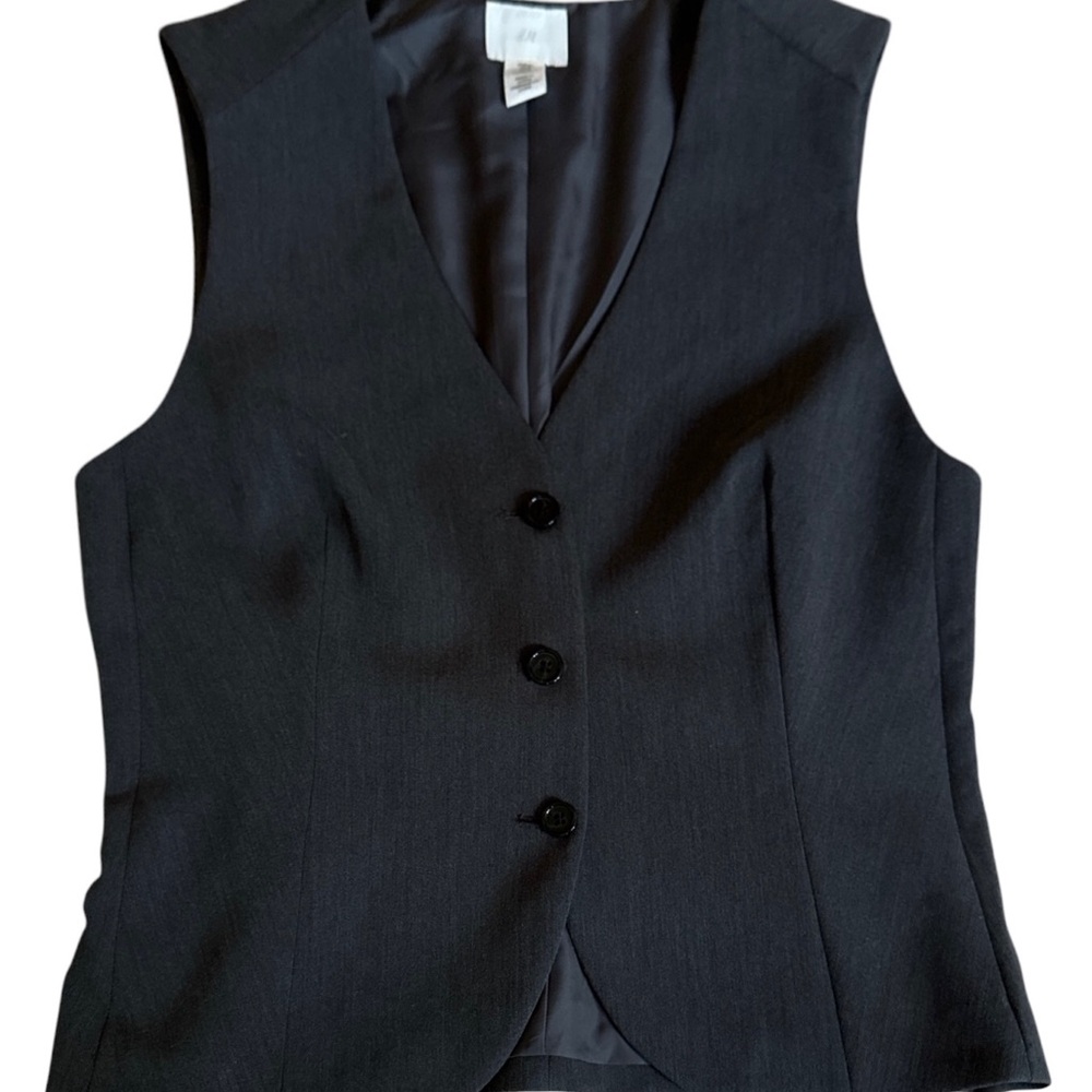 H&M Dark Gray Sleeveless Tailored Vest